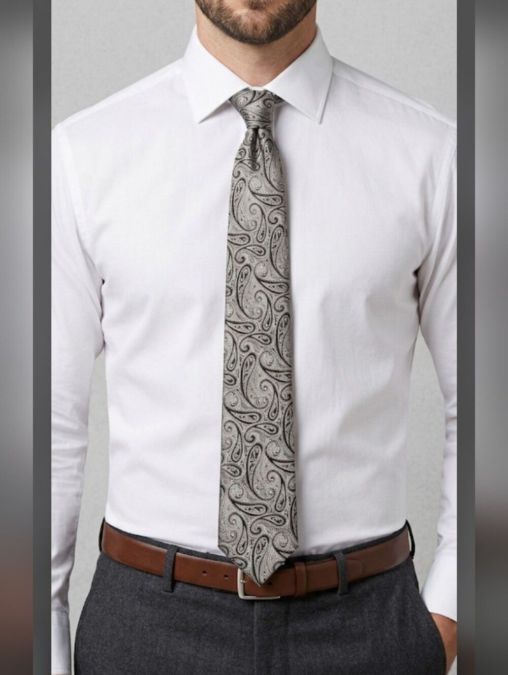 Mens Chaps Tie Black Gold Pailsey